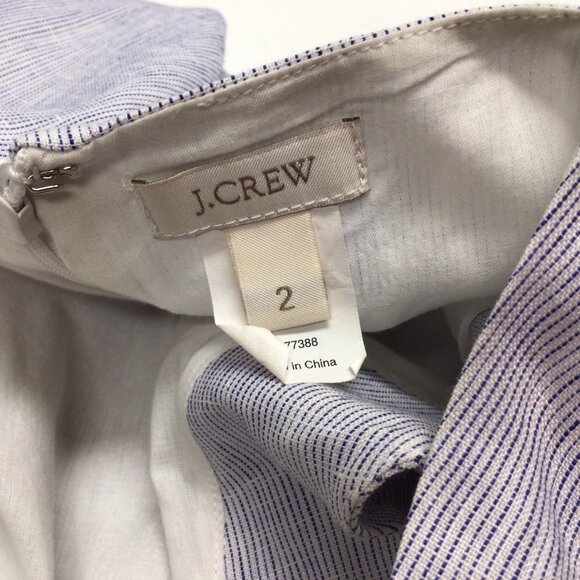 J. Crew Dress Linen White Blue Stripe Shift Women’s Size 2 Sleeveless Summer - Picture 8 of 12